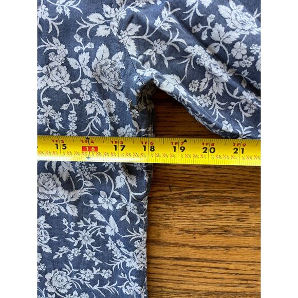 Scotch & Soda Blue Gray Retro Floral Button Up Shirt Top Mens Size Medium - Picture 8 of 9